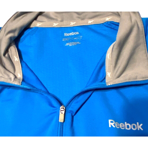 Reebok Athletic Long Sleeve Zippered‎ Collar Jacket Shirt Size L Polyester Blend - Picture 7 of 10
